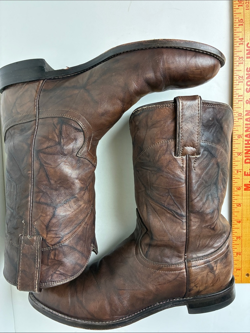 Justin Boots Classic Roper Jackson 3162 Dark Brown Mens Size 8.5 D Western Rodeo - Picture 15 of 16